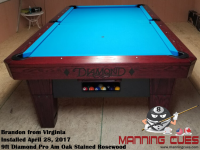 Brandon's 9ft Pro AM Rosewood Oak Table from Virginia