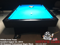 William's 9ft Professional Maple Black Table from Texas