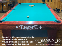 DIAMOND 9' PRO-AM DYMALUX ROSEWOOD - MAXWELL FROM VIRGINIA, INSTALLED OCT 9, 2020