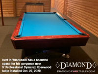 DIAMOND 9' PROFESSIONAL DYMALUX ROSEWOOD - BERT FROM WISCONSIN - INSTALLED OCTOBER 27, 2020