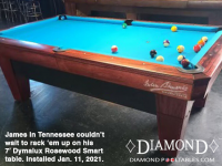 DIAMOND 7' SMART TABLE IN DYMALUX ROSEWOOD - JAMES FROM TENNESSEE - INSTALLED JAN 11, 2021