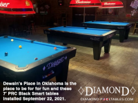 3 X DIAMOND 7' PRC BLACK SMART TABLES - DEWAIN'S BAR FROM OKLAHOMA - INSTALLED SEPT 23, 2021