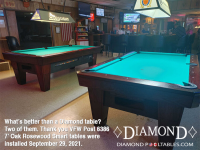 2 X DIAMOND 7' OAK ROSEWOOD SMART TABLES - VFW POST 6386 FROM TEXAS - INSTALLED SEPT 29, 2021